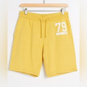 Vintage Y2K Old Navy Mens Yellow Drawstring‎ Sweat Shorts sz L 90's Comfortable